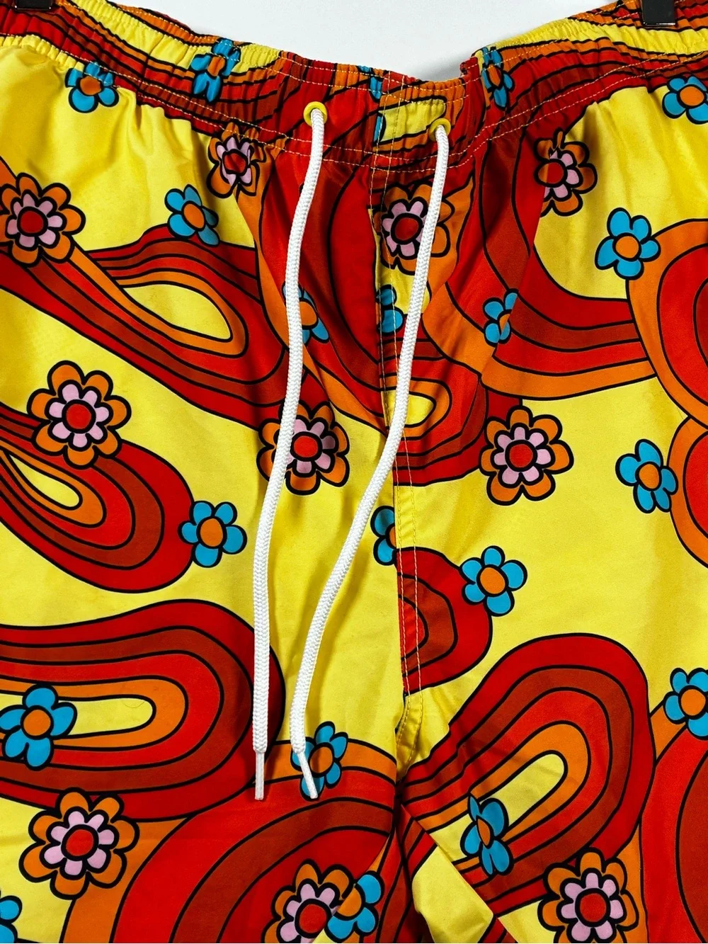 H&M Men's Yellow Retro Floral Swim Shorts NWT